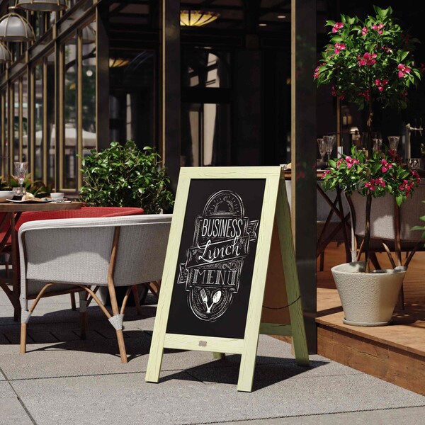 Flash Furniture Green Wooden A-Frame Magnetic Chalkboard HGWA-GDI-CRE8-554315-GG - main